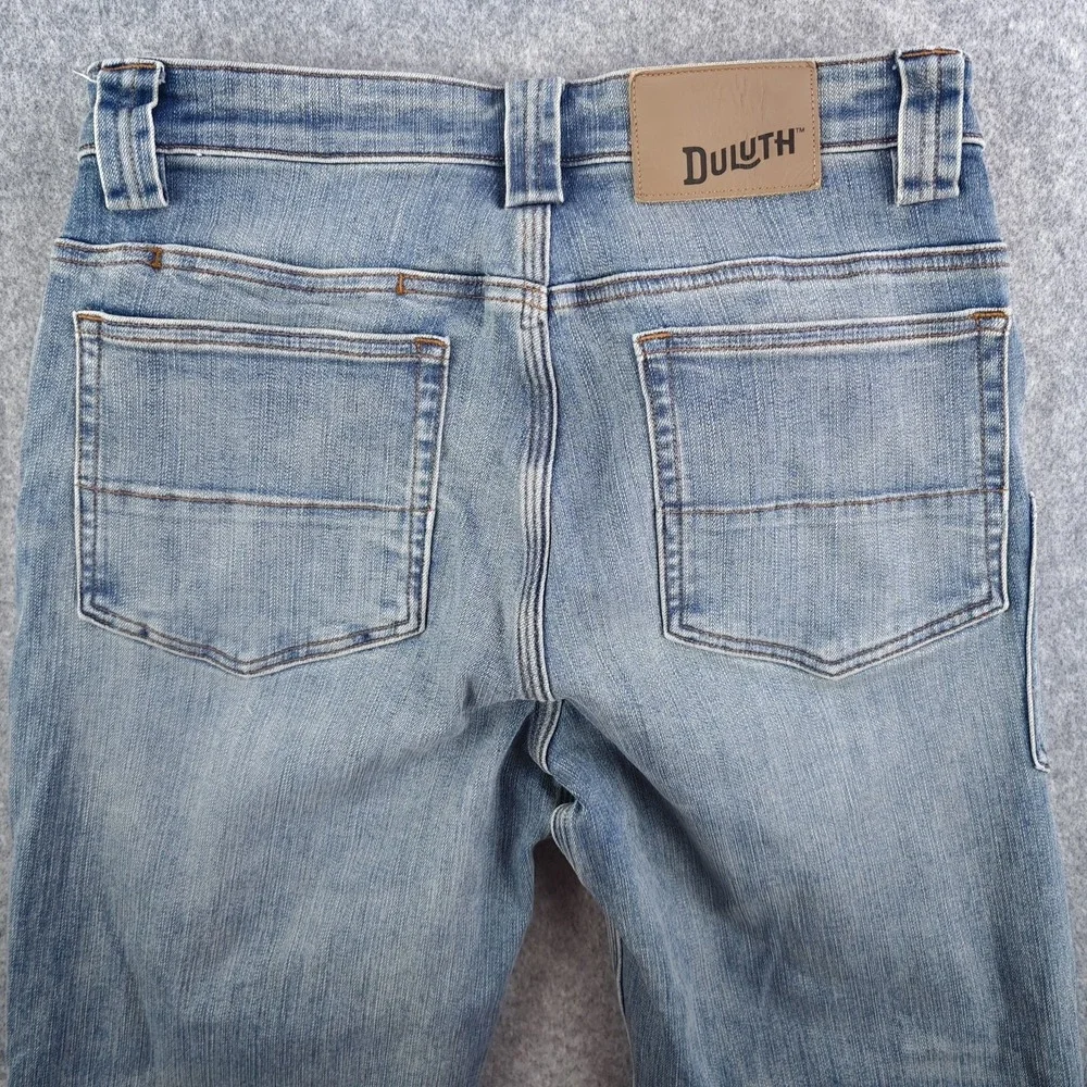 Duluth Ballroom Double Flex Jeans Mens 30x30 Blue Light Wash Denim Stretch‎